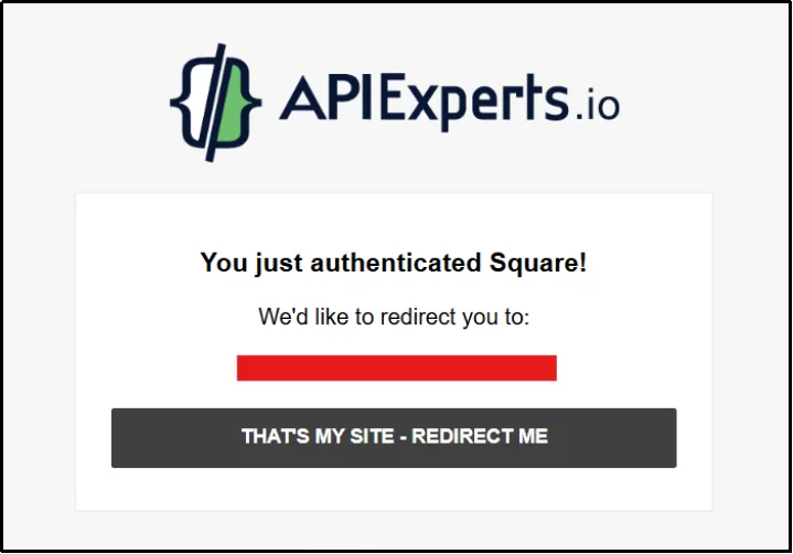 Square account successfully connected to WordPress site