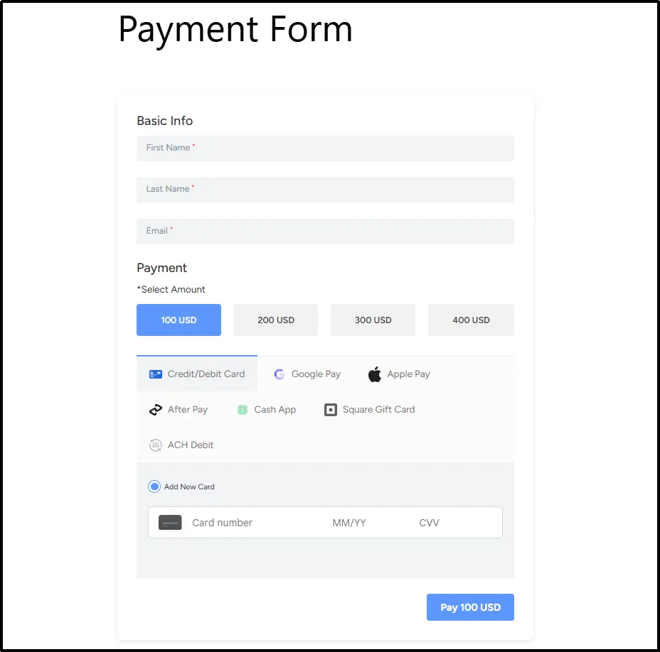 Testing Square payments in sandbox mode