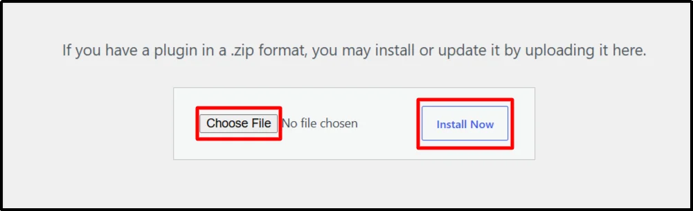 WordPress plugin upload screen with Choose File and Install Now buttons for uploading the WP Easy Pay ZIP file