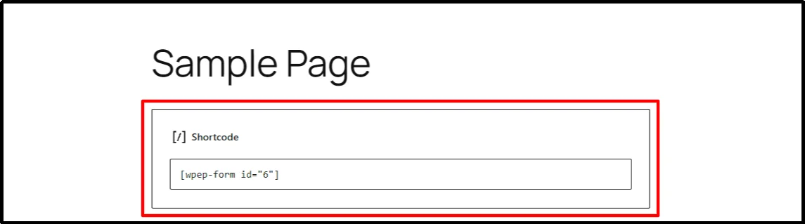 WP Easy Pay payment form shortcode added to a WordPress page using the Shortcode block
