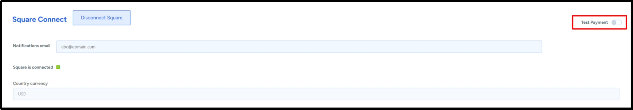 Test Payment toggle on the WP Easy Pay Square Connect page for switching to live mode