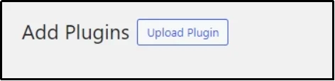Upload Plugin button on Add Plugins screen