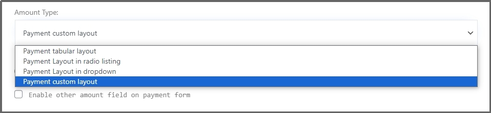 Custom payment layout.