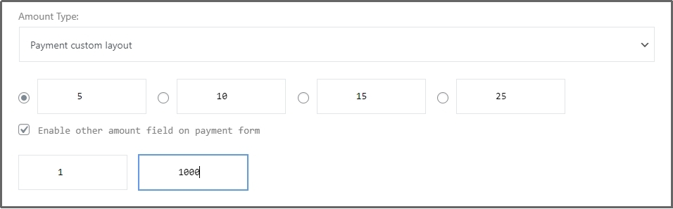 Enable “Other Amount” field.