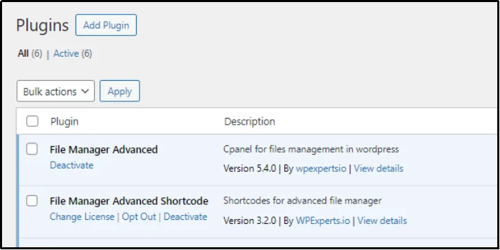 Upload plugin option at the top in WordPress dashboard