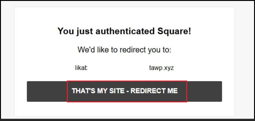 Redirected to confirmation screen after connecting Square