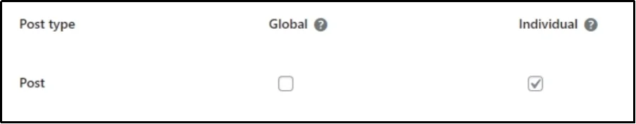 Check the box in the post row for content protection