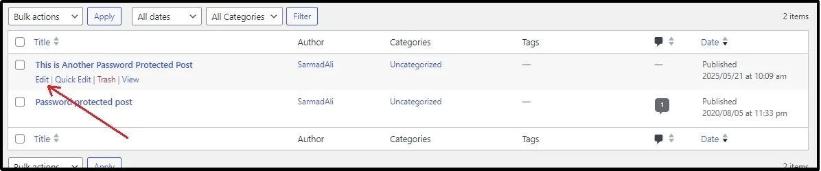 Edit the post you want to protect with WP EasyPay