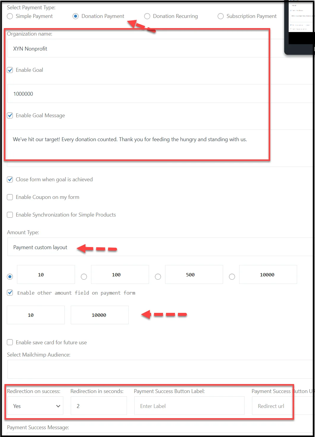 Enable donation payment option in WP EasyPay