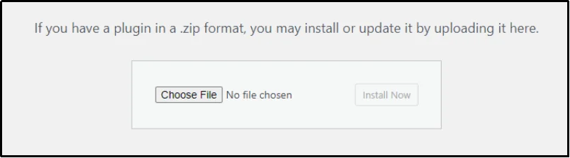 Use the Choose File button to upload WP EasyPay plugin