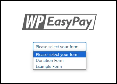 Select the form you want from WP EasyPay blocks