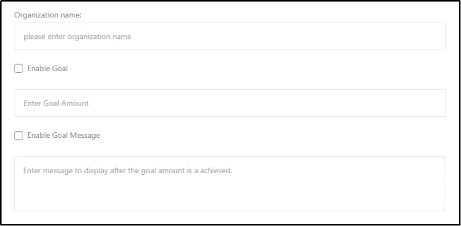 Checkbox to enable goal message in donation thermometer settings