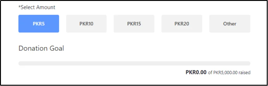 Live progress bar display for donation goal in EasyPay