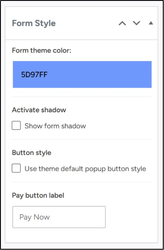 WP EasyPay donation form styling options
