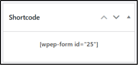 Using the shortcode widget to embed the payment form