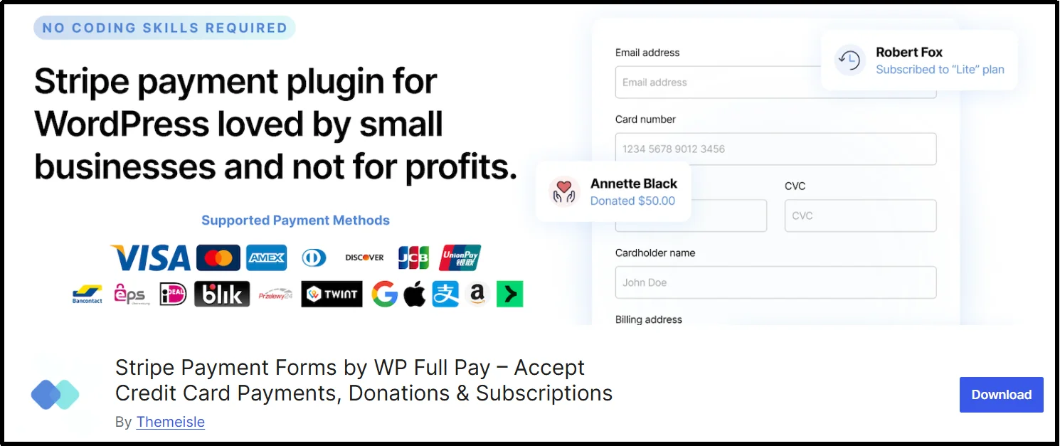 WP Full Pay Stripe subscription plugin