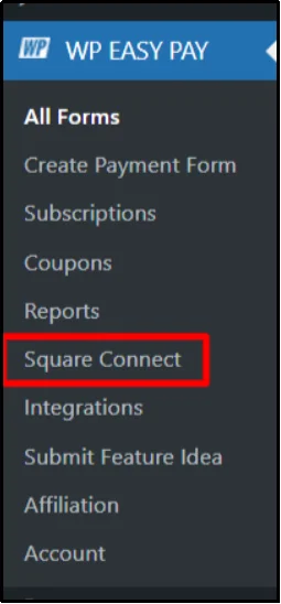Connect Square account in WP EasyPay