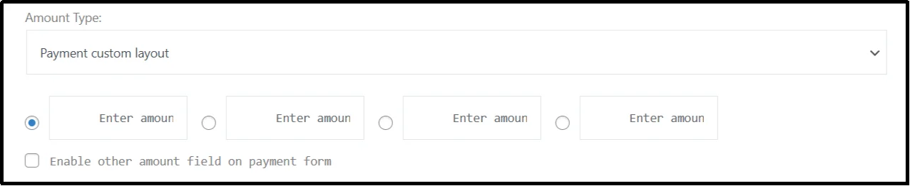 Donation amount type settings