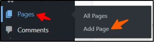 Create a new WordPress page
