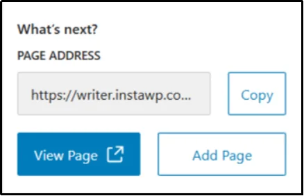 View published payment page