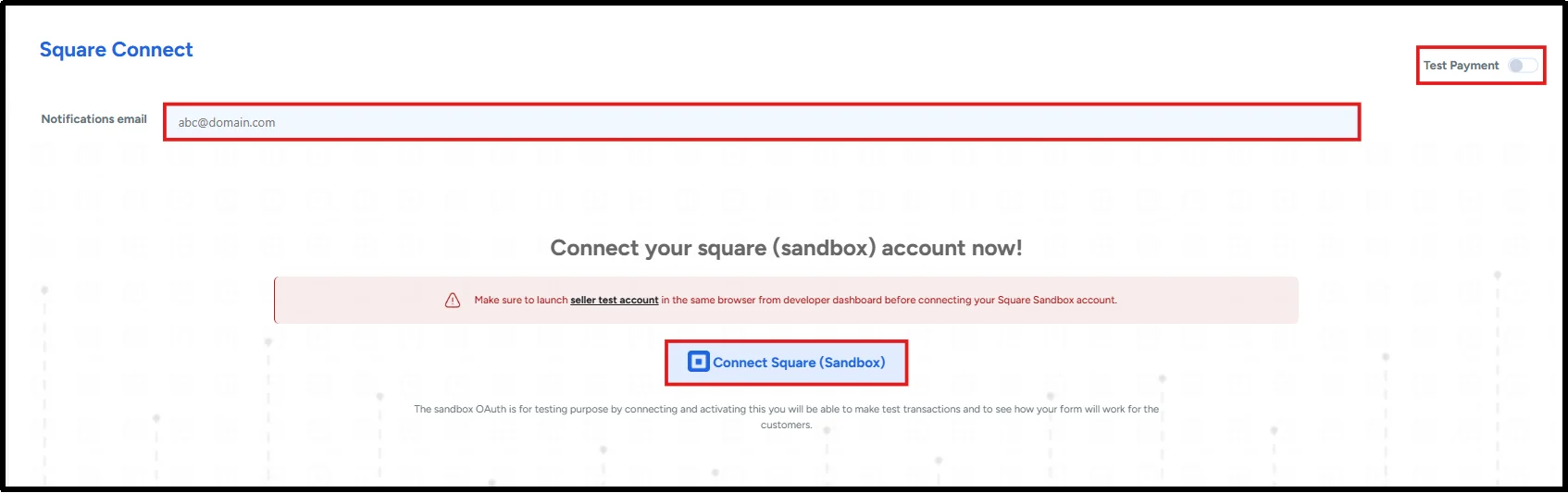 Signing in with Square account credentials after being redirected from WordPress