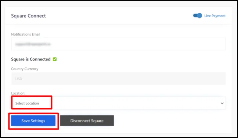 Click save settings after configuring WP EasyPay