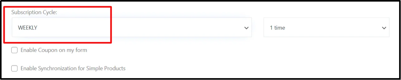 Define the billing cycle for subscriptions