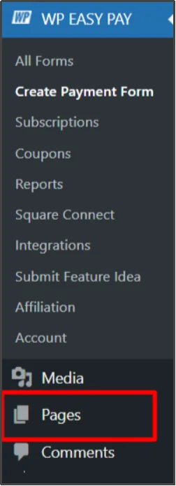 Navigate to the page where the form will be added