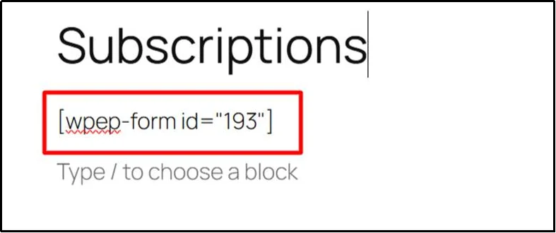 Paste the payment form shortcode on the page