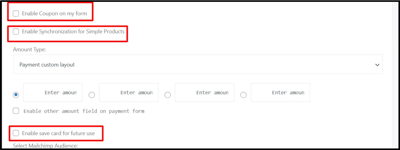 Enable save card for future payments option