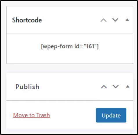 Click Publish button to save payment form