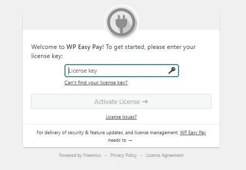Click “Activate License” to enable plugin license