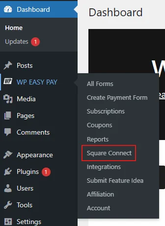 Connect your Square account with the plugin