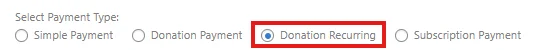 Select the recurring donation option