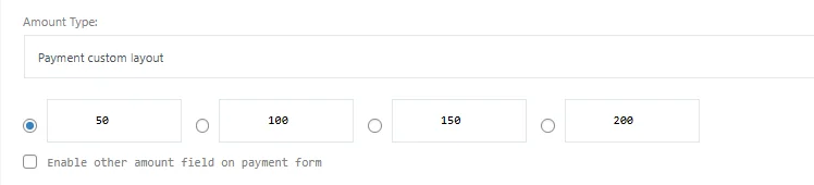 Choose the donation amount type option
