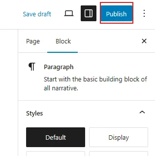 Click “Publish” to make the donation page live