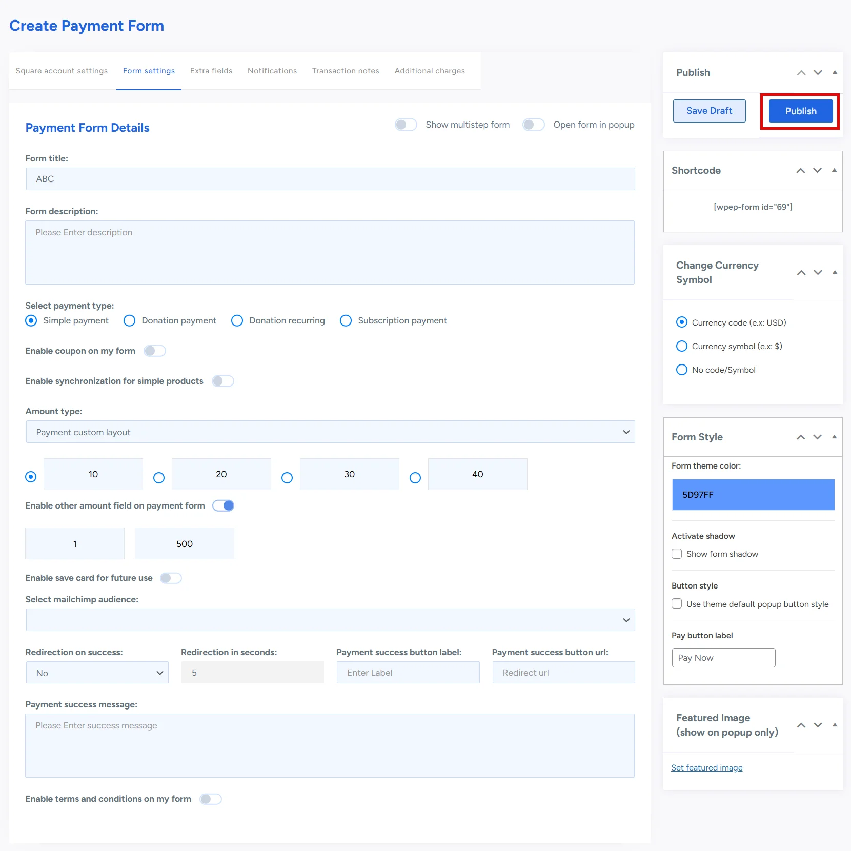 Create Your First Square Payment Form with WP Easy Pay - WP EasyPay