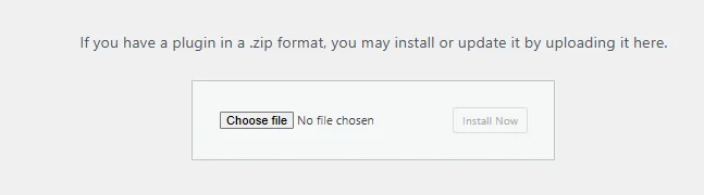 Click Choose File option to upload plugin ZIP file