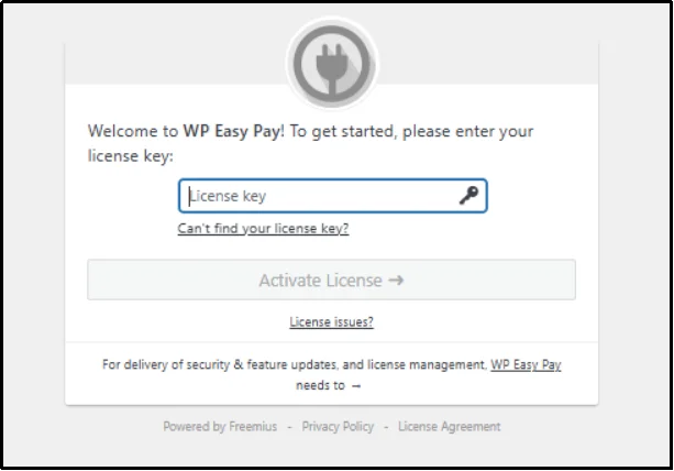 Activate license popup for WordPress plugin
