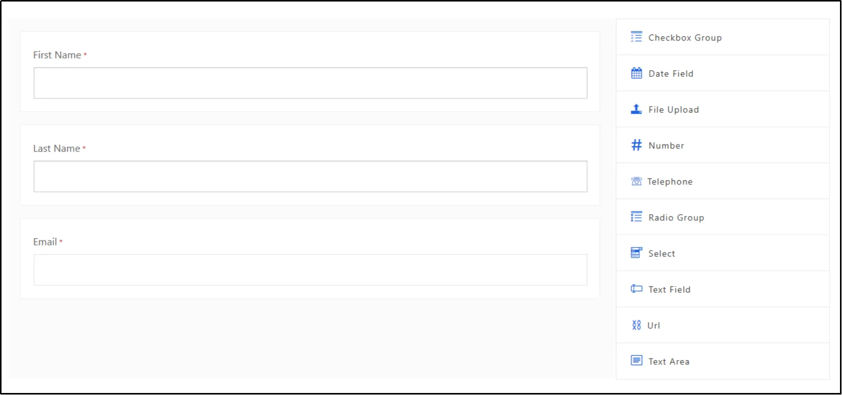 Click extra fields tab to add additional form fields