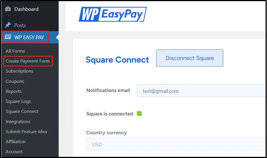 Create payment form option in WordPress subscription plugin