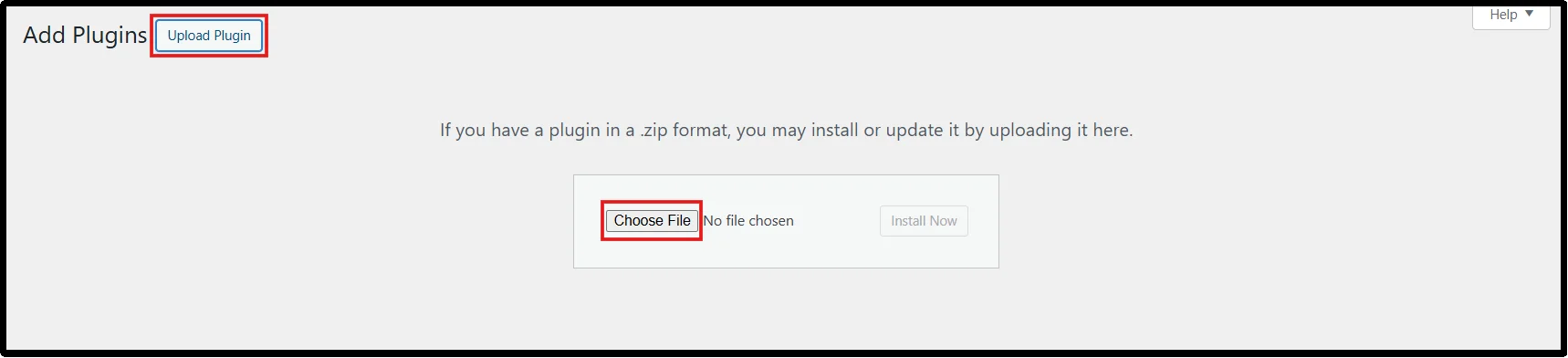 Upload plugin screen selecting the WP EasyPay ZIP file in WordPress