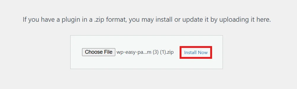 Selecting the correct WP EasyPay ZIP file for installation