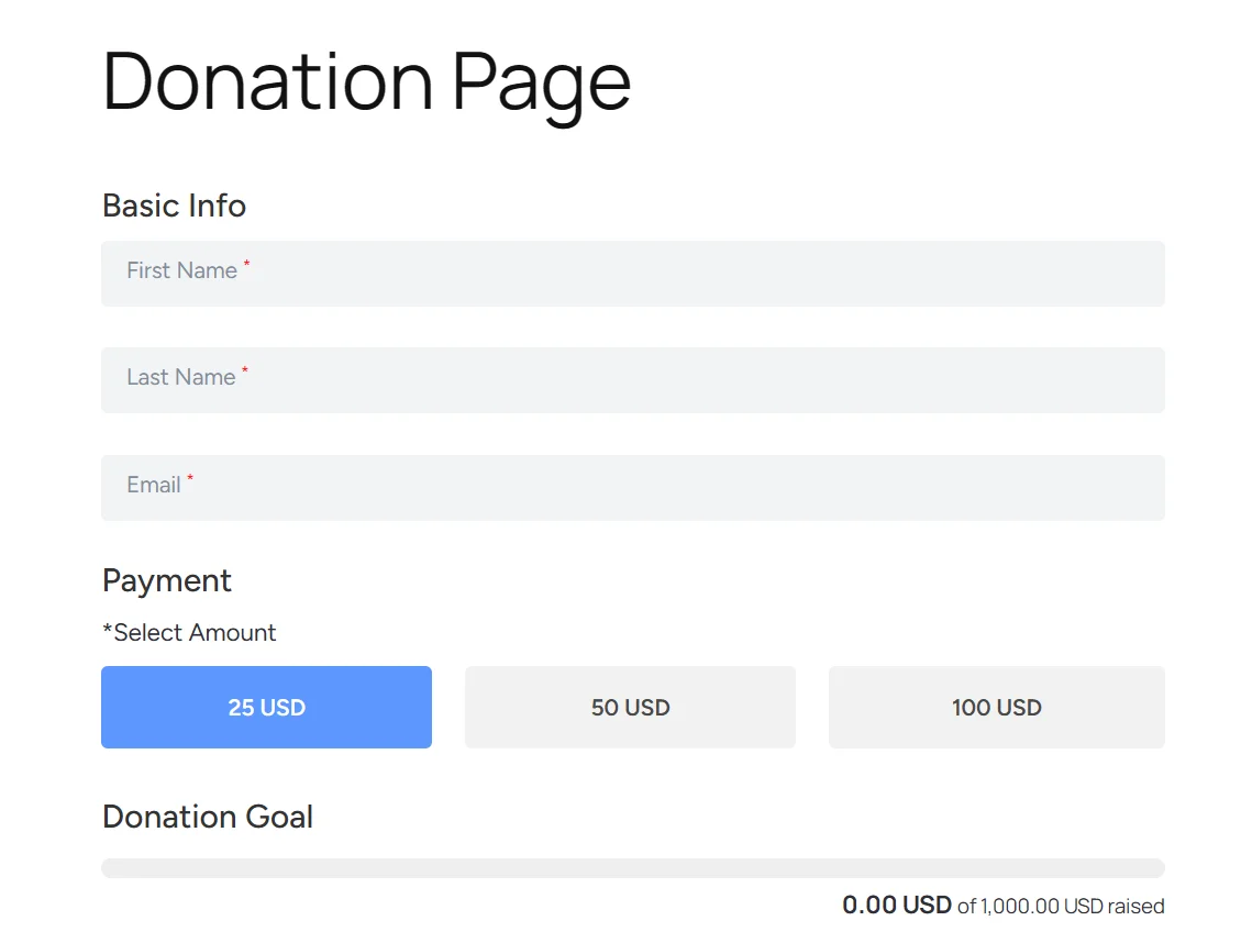 WordPress donation page showing multiple payment methods for easier donor checkout
