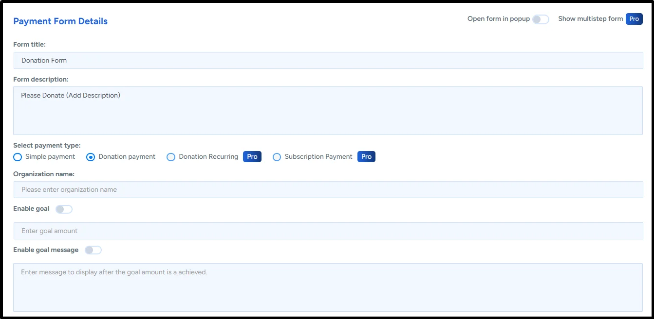 Add preset donation amounts to a WP Easy Pay donation form